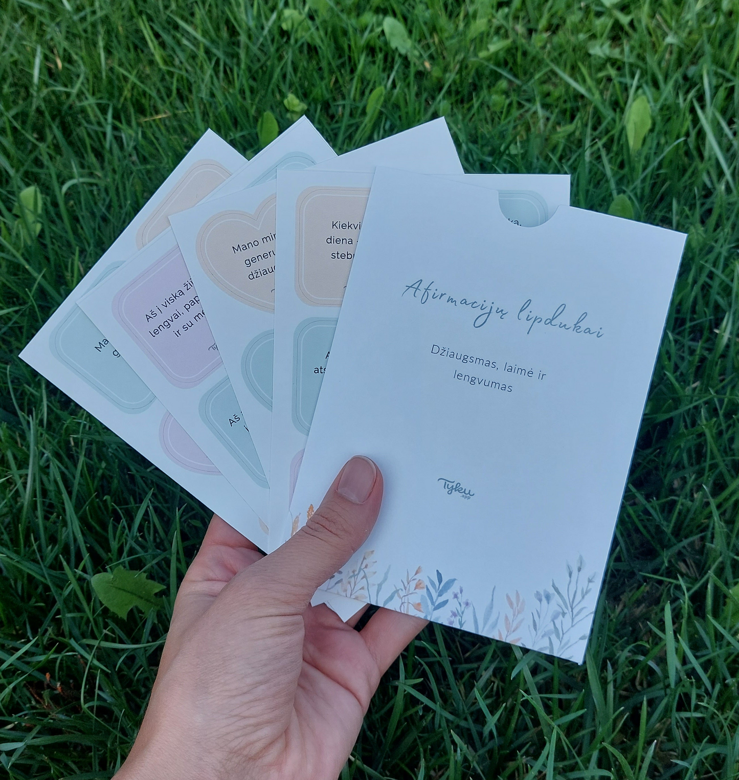 Afirmacijų lipdukai: Džiaugsmas, laimė ir lengvumas