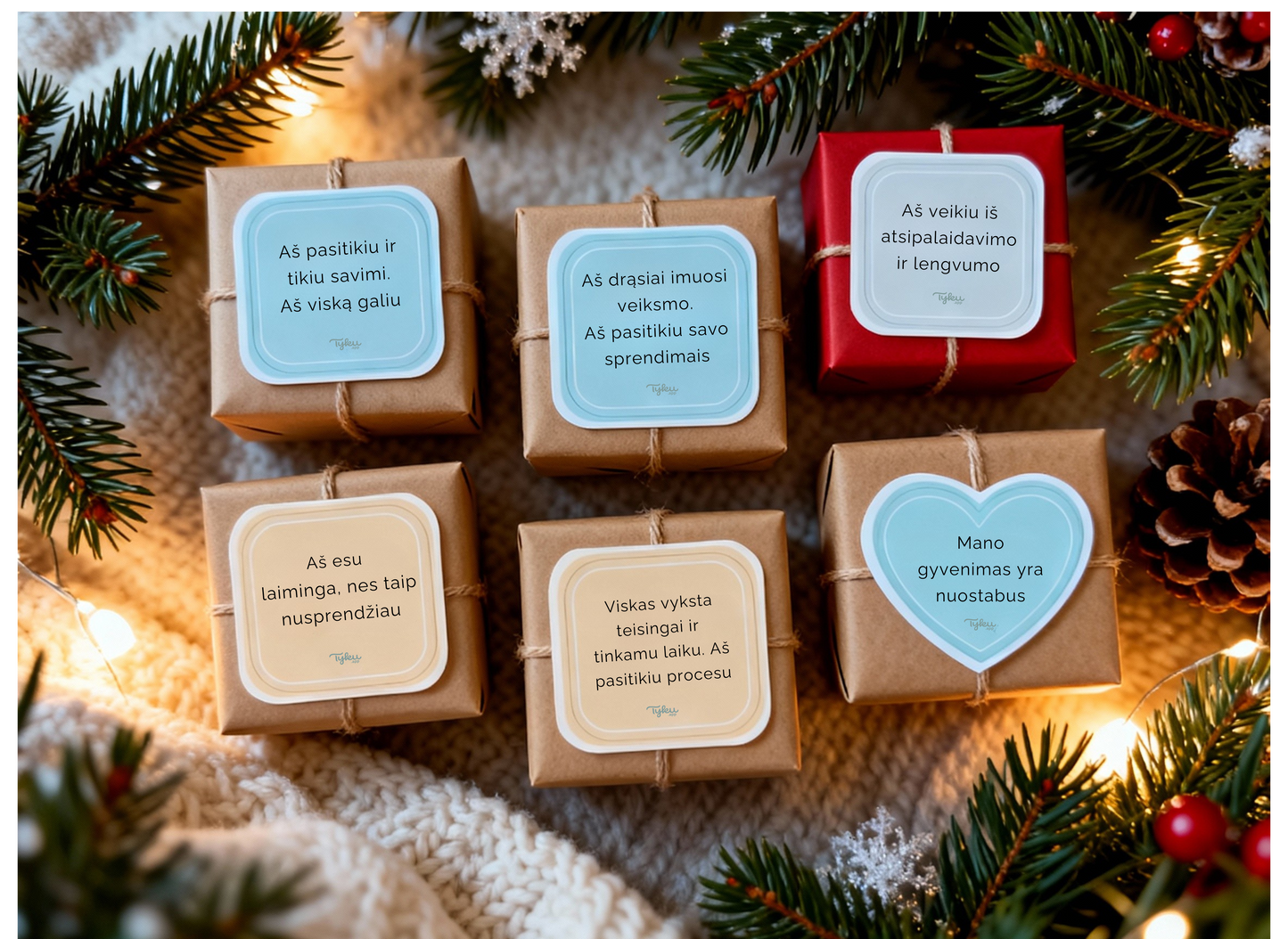 Susikurk savo afirmacijų lipdukų rinkinį - 12 vnt.